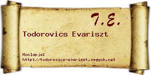 Todorovics Evariszt névjegykártya